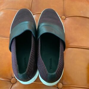 Vince Womens Size 8.5M Ward Knit Leather Platform Slip On Sneakers Shoes